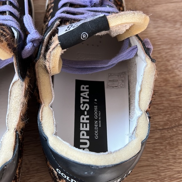 Golden Goose Leopard-Pattern Pony Hair & Leather Sneakers EU 39 US 9 - Picture 8 of 13